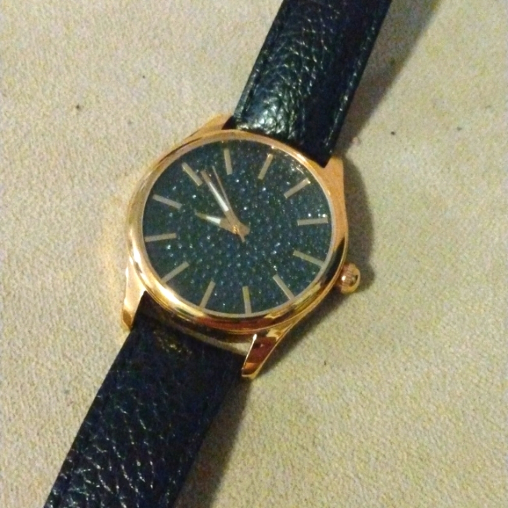 Bronzo Italia Black Spinel Dial Rose Gold Bracelet Watch sold AS IS